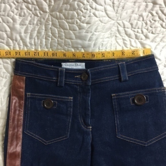 Christian DIOR lambskin jeans leather DIOR print detail US 2 FR 34 Made in Italy - Picture 3 of 15